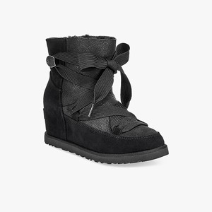 Ugg Classic Femme Lace-up Klassiska Stövlar Dam Svarta (834529JOD)